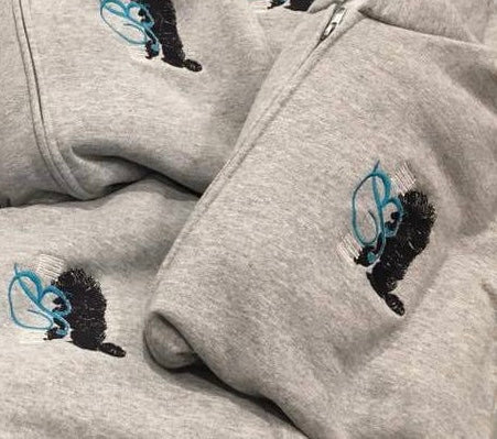 B3 Grey Poodle Logo Hoodie